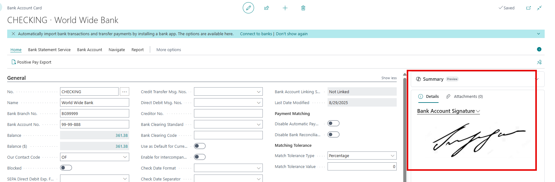 Add Check Signature Process