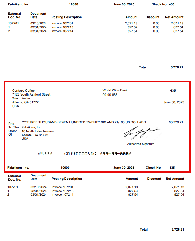 Checks with under 10 documents