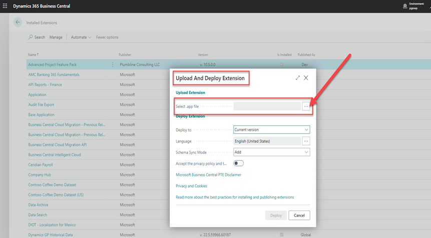 Deploying Velosio D365 Feature Pack