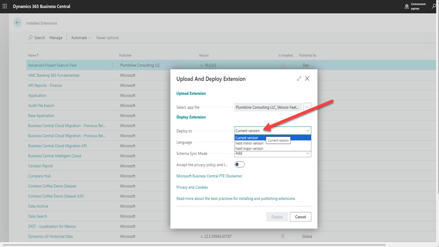 Deploying Velosio D365 Feature Pack