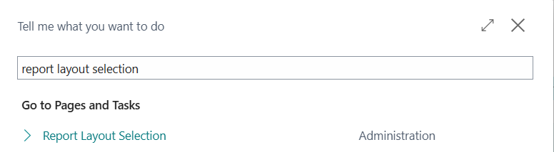 Report Layout Selection