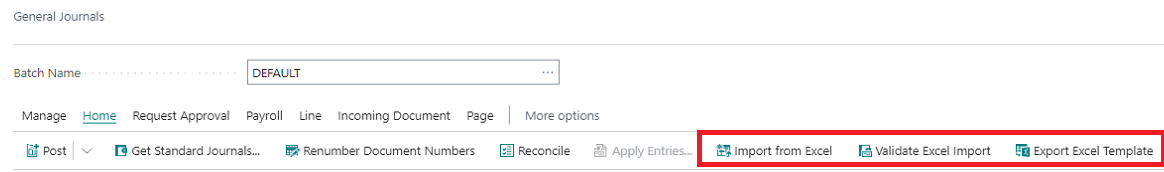 General Journal Import from Excel