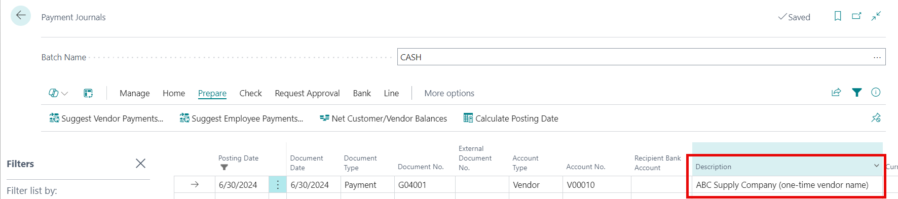 Suggest Vendor Payments