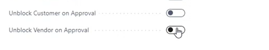 Unblock Approved Customers and Vendors options in Feature Pack Setup